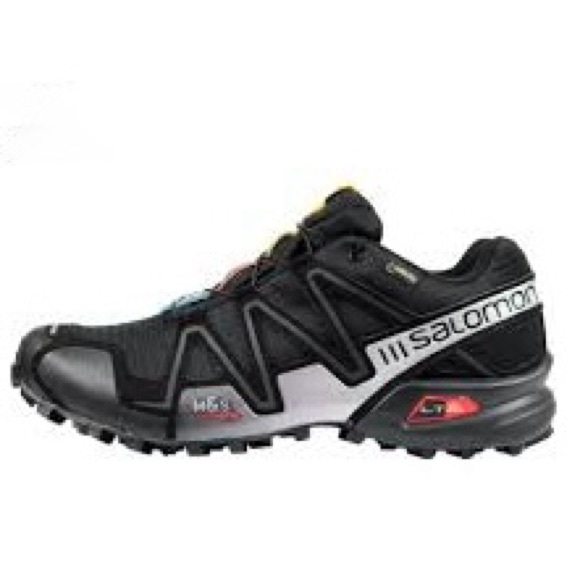 Salomon Speedcross 3 Trail Running Shoes Size 9 Black Blue Quicklace - Picture 9 of 12